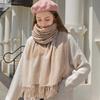 Pink Plaid Wool Scarf Women Warm Thicken Neck Scarf Shawls and Wraps Pashmina Foulard Femme Winter Scarves for Ladies Echarpe