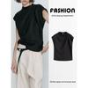 Za2024 Summer New Product Women's Clothes Shoulder Draped Design Flounced Sleeve Elegant Tops Shirt 05122530 800