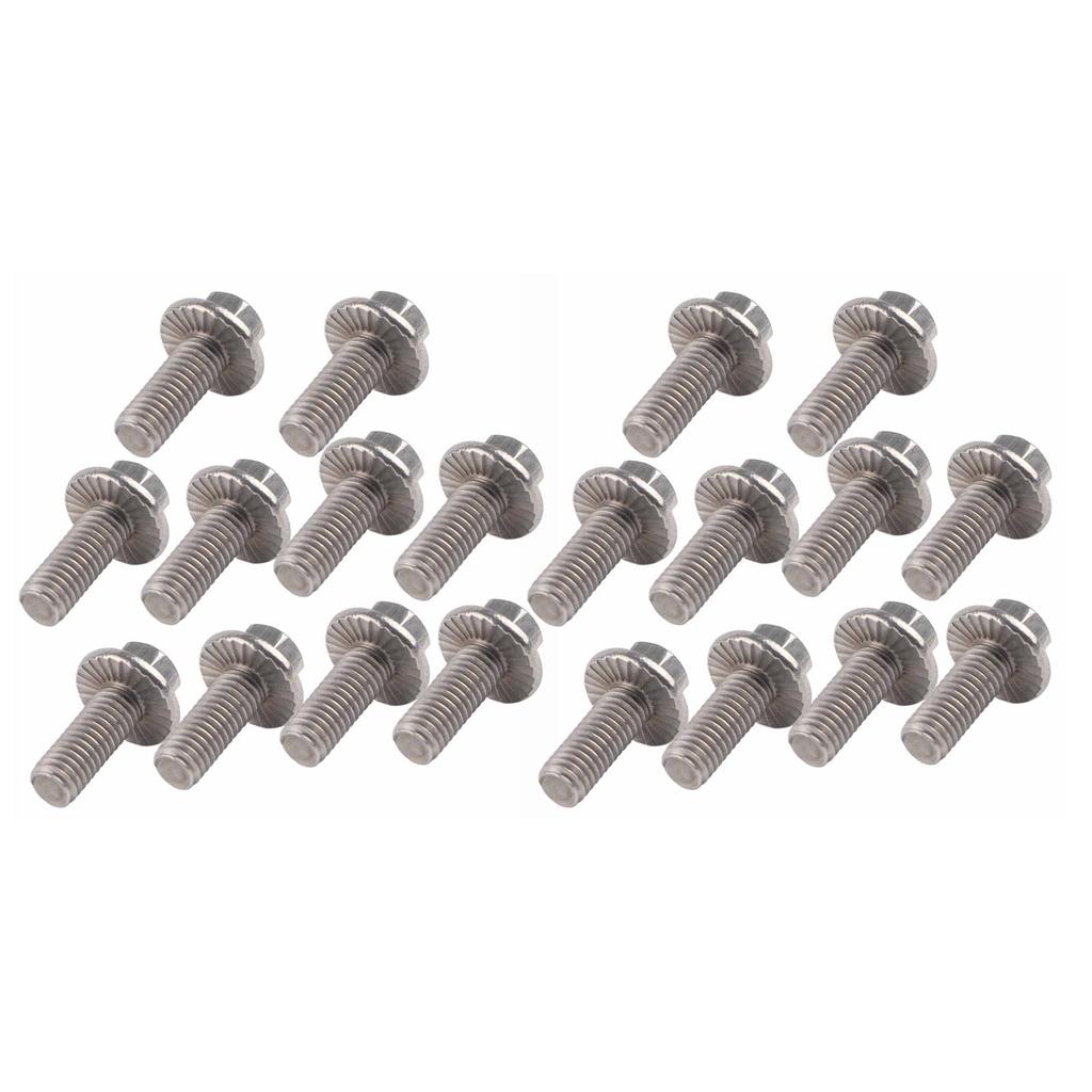 20Pcs Flanged Hex Bolts 304 Stainless Steel Flange Head Screws M6x20 Industrial Construction Fastener