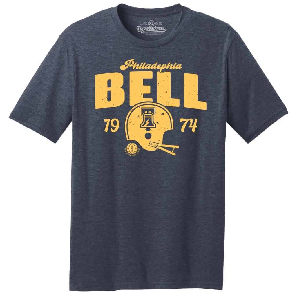 Philadelphia Bell 1974 WFL Football TRI-BLEND Tee Shirt - Eagles, Sixers, Flyers