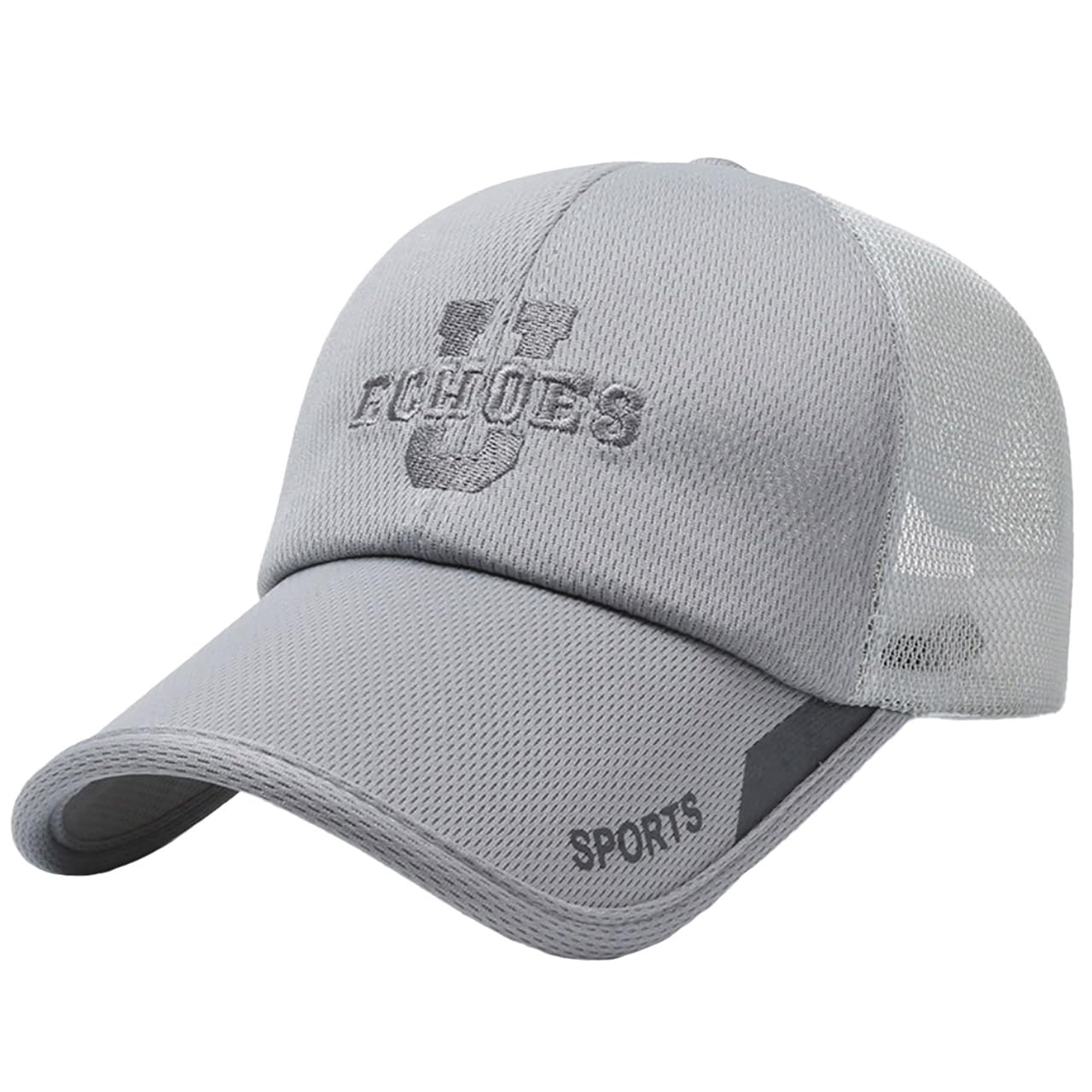 

Mesh CZA205 [White Fang] Hat, Cap, Embroidered, Sports, Breathable, Casual, Simple, Men s, Women s, (Gray) сірий колір