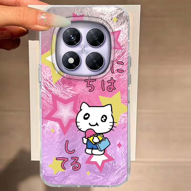 

Чехол для Redmi Note 14 Pro Plus 13 Pro 14S 14C 13C A3 Xiaomi 14T 13T Pro 5G Чехол для телефона Розовый Мультяшный Буква Кошка Для Redmi A5 Сумка Redmi A3-A3X белый