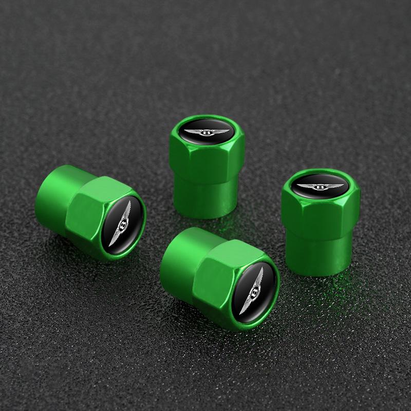 4Pcs Metal Car Wheel Tire Valve Stem Cover Dustproof Decorative Cap For New Bentley Flying Spur Continental GT Bentayga Mulsanne
