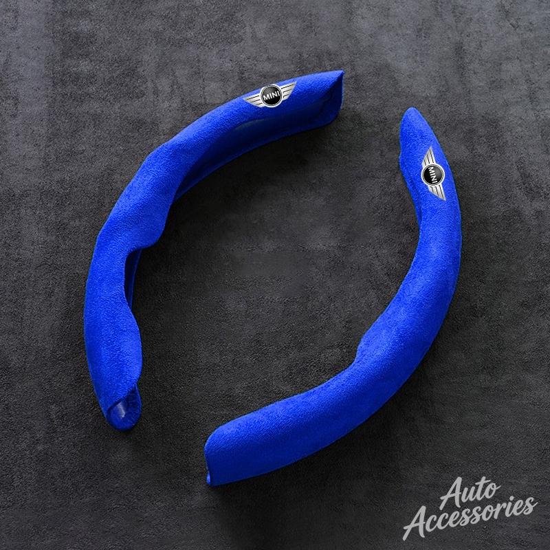 Suede Car Steering Wheel Cover Anti-Slip Protect Accessories For BMW Mini Cooper One JCW F54 F55 F56 F60 R50 R52 R53 R60 Sticker