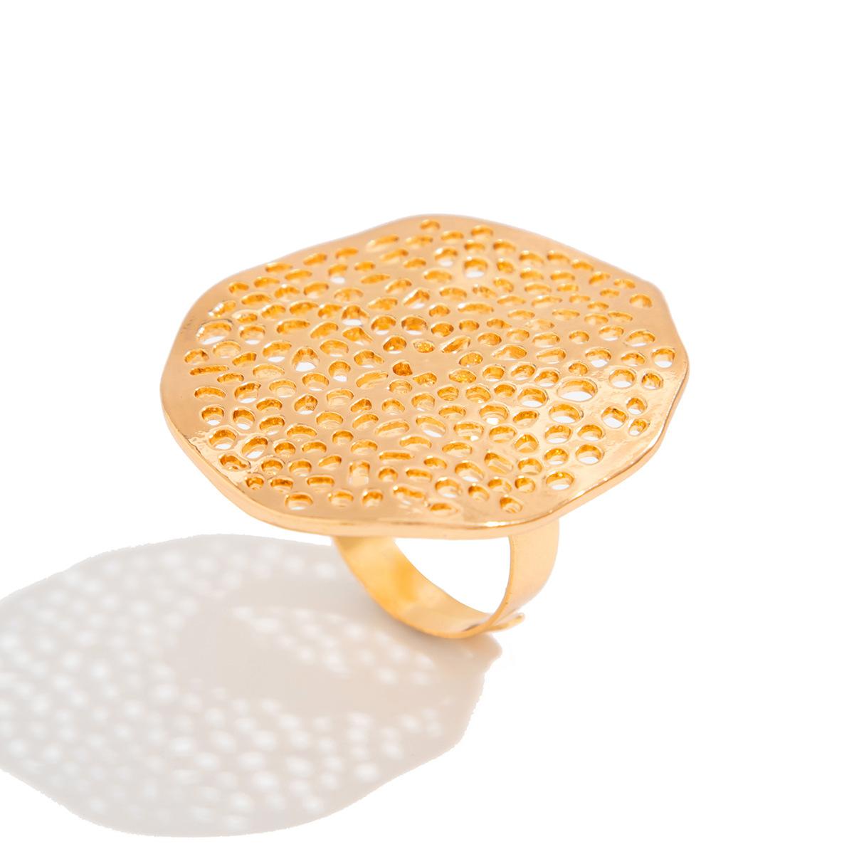 

Повседневный стиль круглое полое кольцо из сплава старинный золотой цвет модные нерегулярные винтажные цветочные геометрические кольца на костяшки пальцев