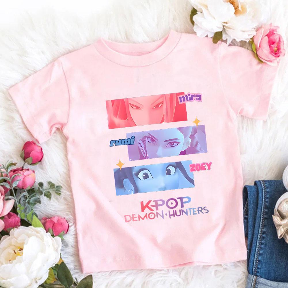 Mode Vardagstoppar 2025 Het Film Mjuk Baby Flickor T-shirt Barnkläder KPop Demonjägare Fans Gåvor Barnkläder