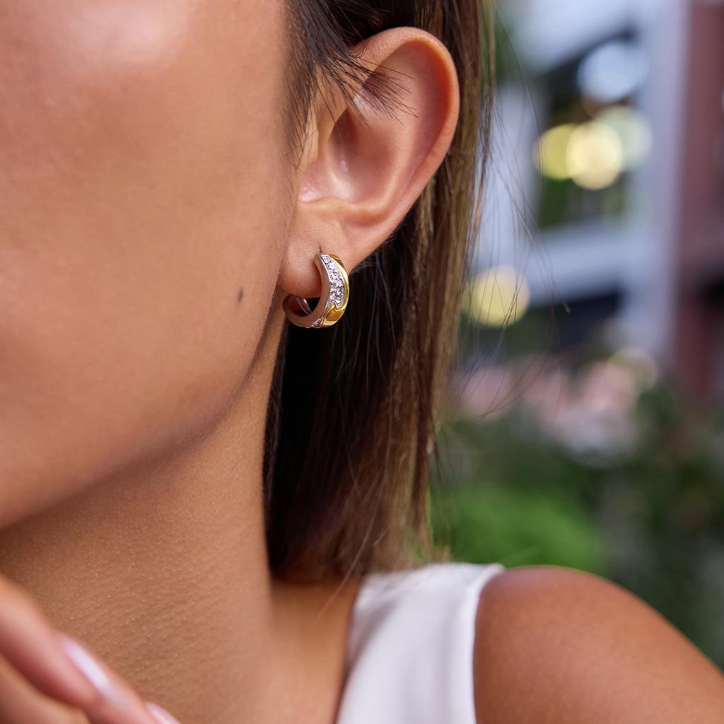 Youthway Iced Out Crystal Mixed Color Stud Earrings For Women 18K Gold Plated Stainless Steel Earrings Simple Fashion Jewelry