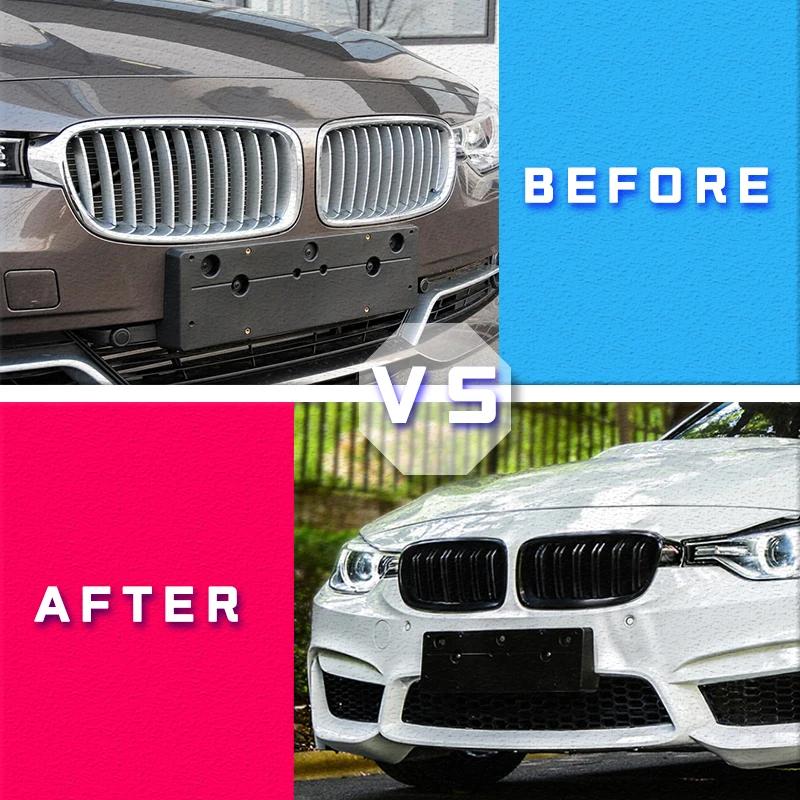 Pair Front Kidney Grilles Grills Gloss Black for BMW F30 F31 F35 320i 328i 335i 2012 2013 2014 2015 2016 2017 Car Racing Grills