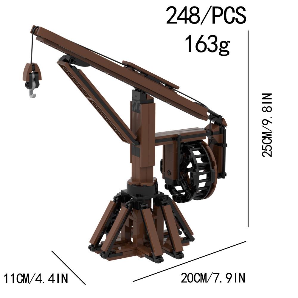 MOC Medieval Furniture Building Blocks Cannon Sheepskin Leather Rack Spinning Wheel Map Desk Loom Bricks Toys Kids Gift
