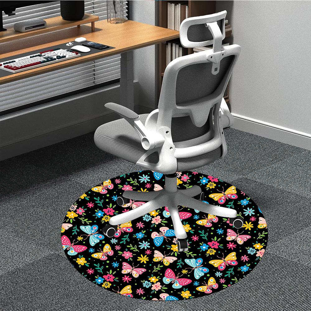 

1pc Butterfly Pattern Chair Carpet for Office Non-Slip, Rug for Office, Room, Good Gift for Family or Friends, yy251226178 80cm by 80cm