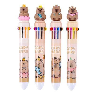 Kreative Kawaii Capybara 10 bunte Stifte Niedlicher Cartoon-Kugelschreiber Schulbürobedarf Schüler Schreibwaren Geschenke