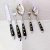 Steel Western Food Tableware Set Three Nails Knife, Fork and Spoon Practical Bakelite Black Handle Stainless Knife