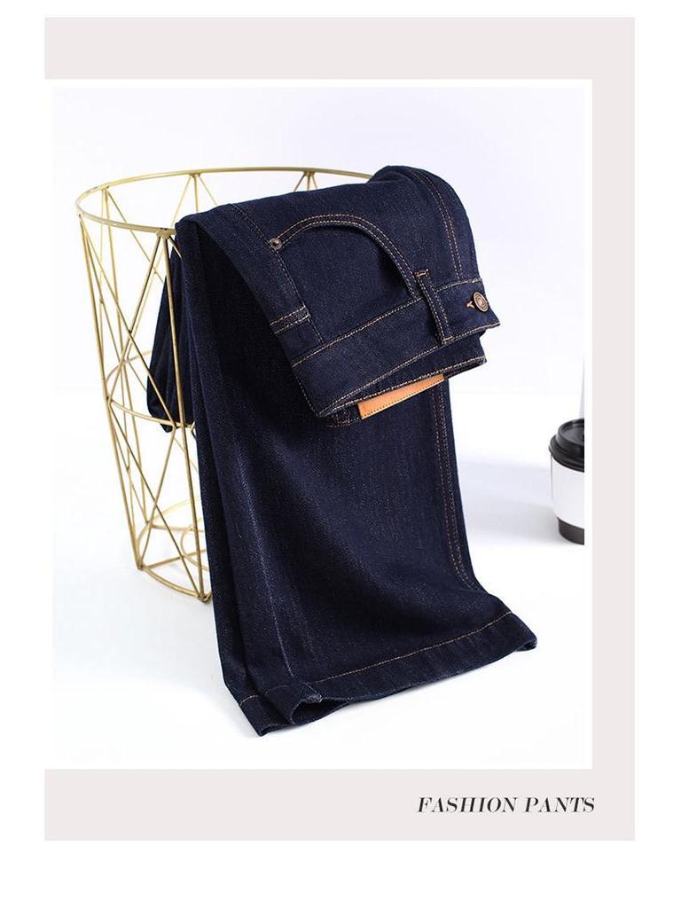 Brand High-Waist Slim Blue Wide-Leg Jeans for Women - Autumn New Style, Easy-to-Match Straight Denim Pants