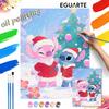 Stitch Angel Christmas Oil Painting Hand Painting Coloring Painting Handmade Diy Home Decoration Gift