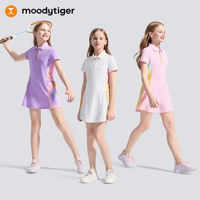 Moody Tiger Girls' Cooling Quick-Dry Polo Sport Dress