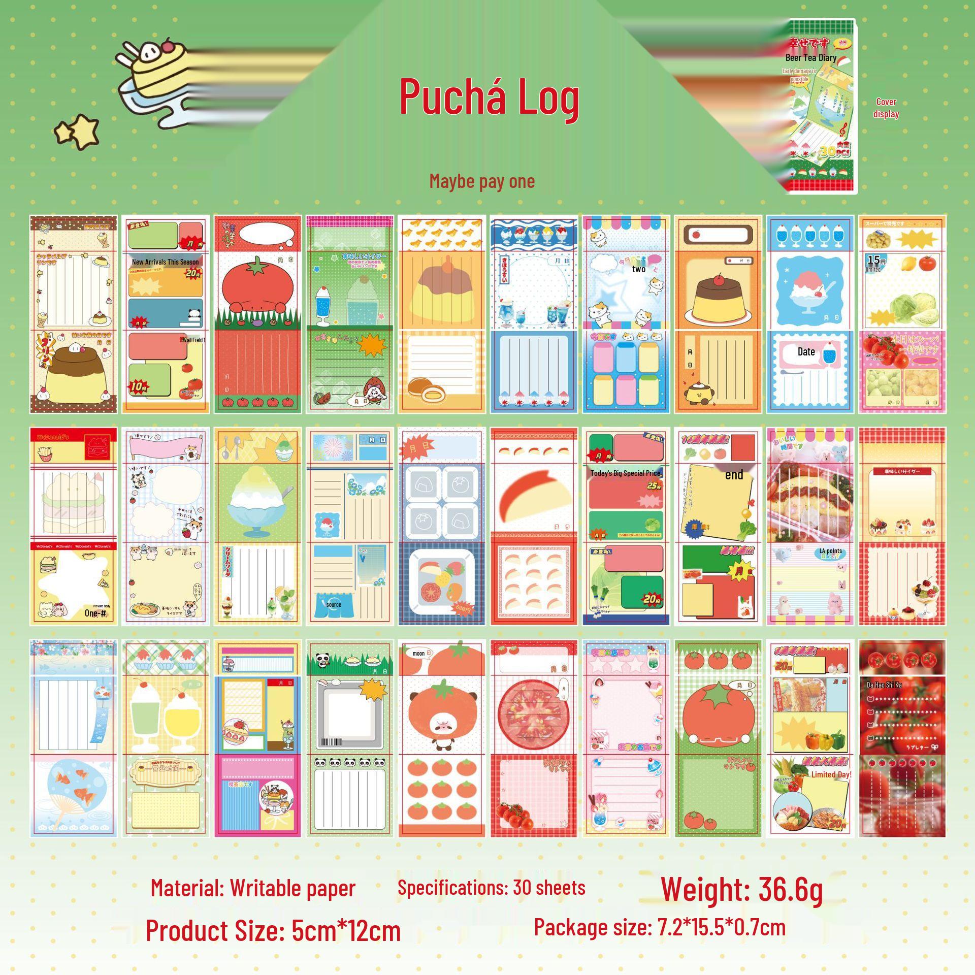 Yuxian Showa Retro Sticky Notes & Tearable Wall Stickers Set
