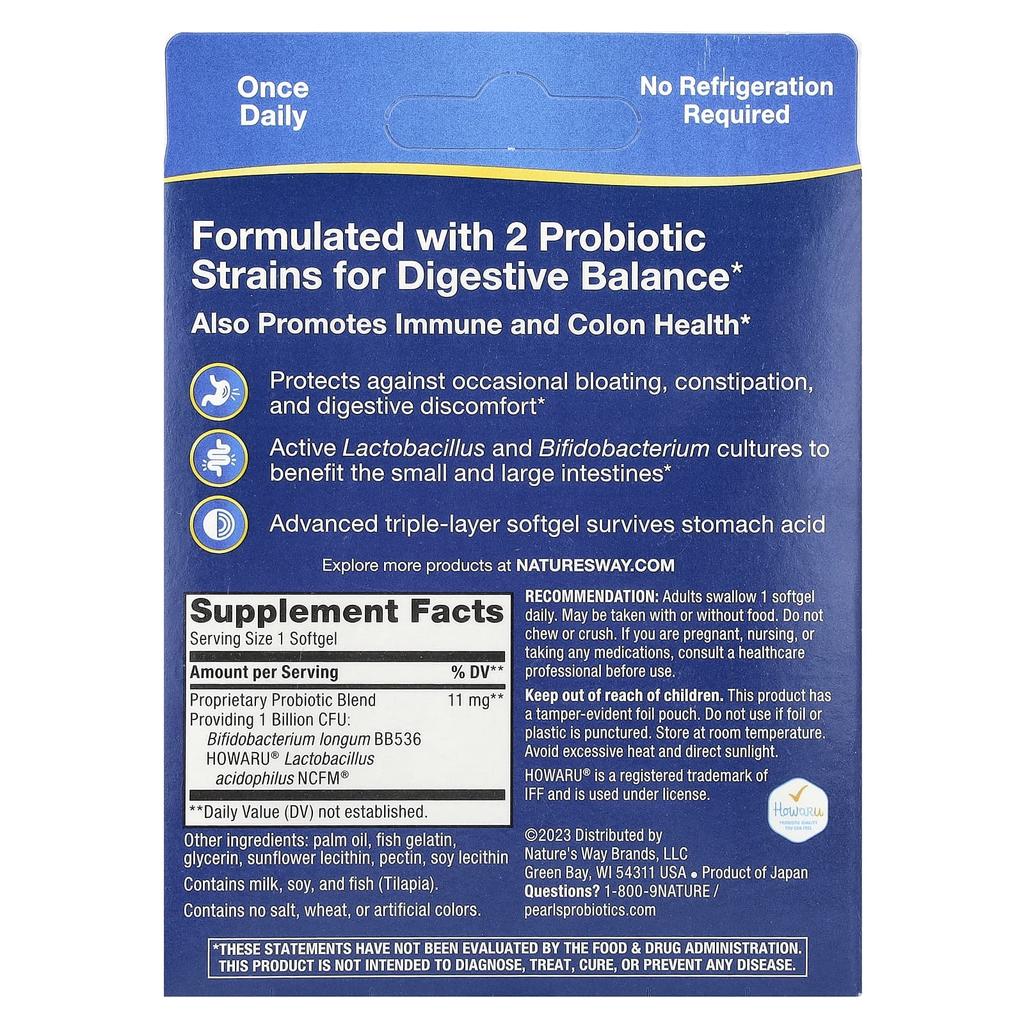 Nature'S Way, Acidophilus Probiotic Pearls, 1 Billion Cfu, 90 Softgels