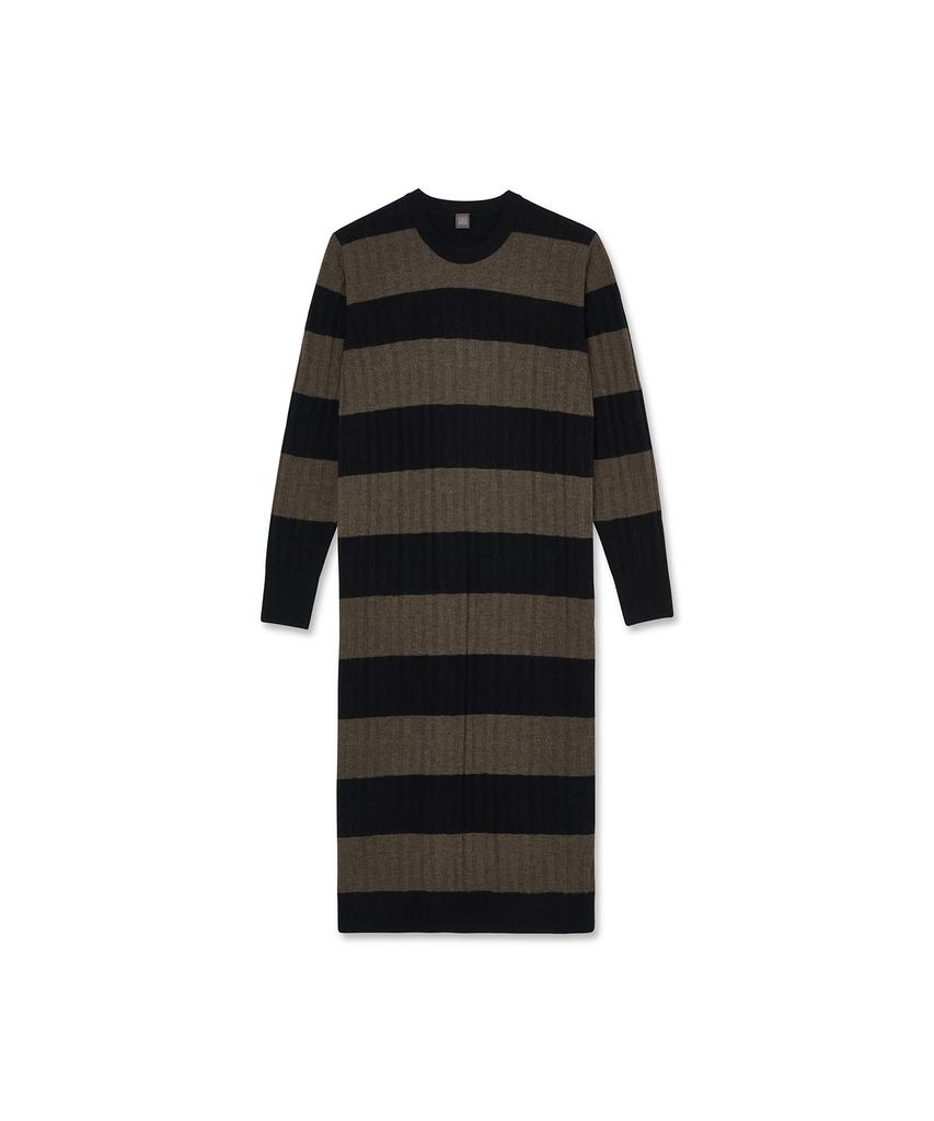 Iolo Women'S Striped Ivory Dress_Brown