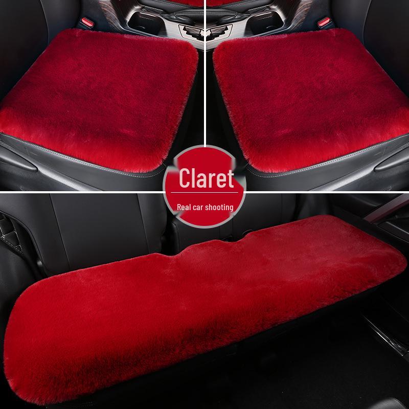 

Зимний плюшевый набор подушек для сиденья: Искусственный кроличий мех, Теплый и с открытой спиной, Трехпредметный Full Car Five Seats Three-Piece Set