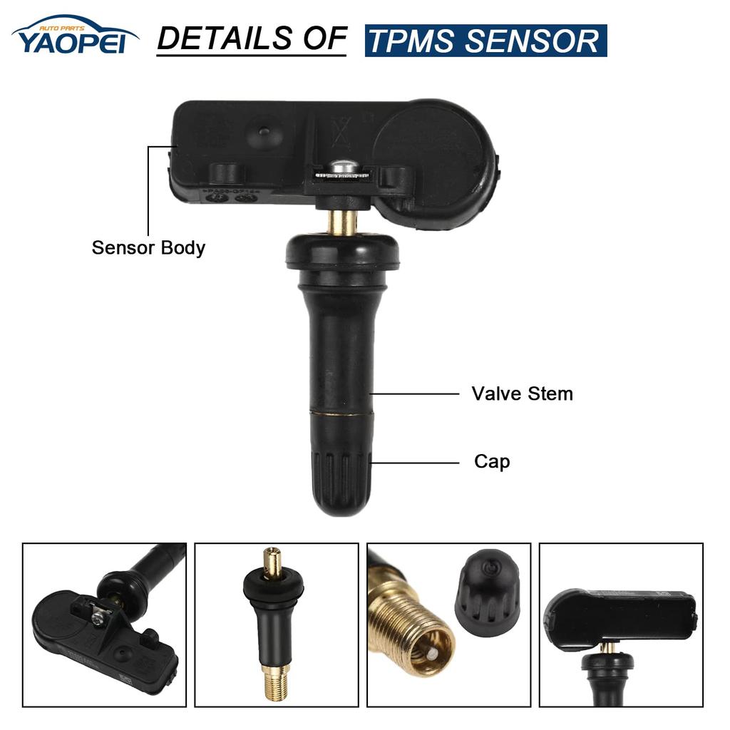 4 Pack Tire Pressure Monitoring System TPMS Sensors For Jeep Grand Cherokee Wrangler Dodge Charger Challenger Journey Ram 1500 Chrysler 300 Town