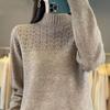 Autumn and Winter Loose Knitted Sweater Pullover Sweater for Women Semi High Neck Sweater for Women