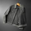 Autumn and winter new slim-fit men's fashion lapel locomotive leather jacket slim-fit PU leather jacket