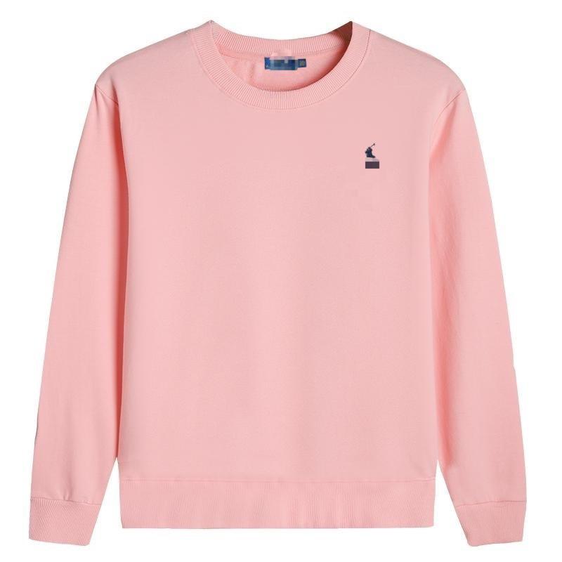 Damska bluza Raf z haftowanym koniem, z długim rękawem i okrągłym dekoltem - Sweter Top ze 100% bawełny