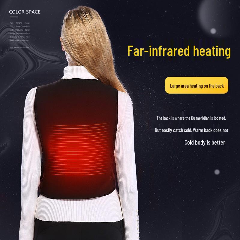 Unisex Graphene Heated V-Neck Vest: One Size Adjustable Electric Heating Vest