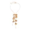 IngeSight.Z Vintage Gold Color Leaf Copper Wire Long Tassel Collar Chest Chain Necklace Women Punk Party Choker Necklace Jewelry