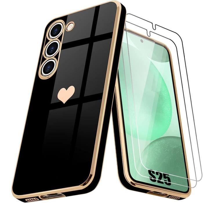 Coque - Samsung - Galaxy S25 - Motif Cœur - Souple - Anti-Rayure - Verres Trempés