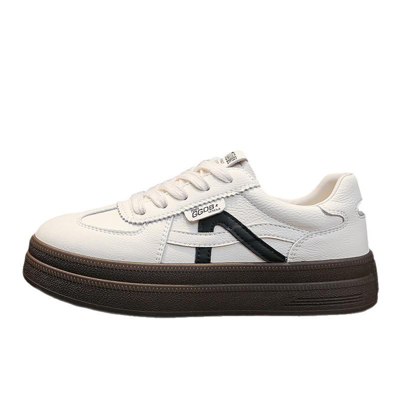 Cowhide version~ leather little white shoes women's 2025 autumn new versatile casual board shoes platform sports moral training shoes