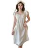 Palace Style Mesh Nightdress For Women With Builtin Bra Summer Short Sleeve Home Wear