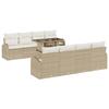 VidaXL Ensemble de Canapés de Jardin 9 Pièces avec Coussins Beige Poly Rattan 3348607