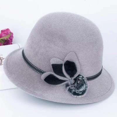 Habiller les femmes élégantes feutre chapeau à la mode hiver automne dames dôme avec fleur