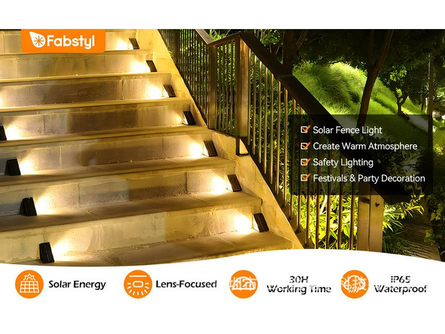 Solar Step Lights - Outdoor Sensor Lights for Garden, Balcony, or Staircase