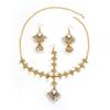 European and American bohemian luxury fringed necklace earrings set exotic style pearl rhinestone collarbone chain ear jewelry