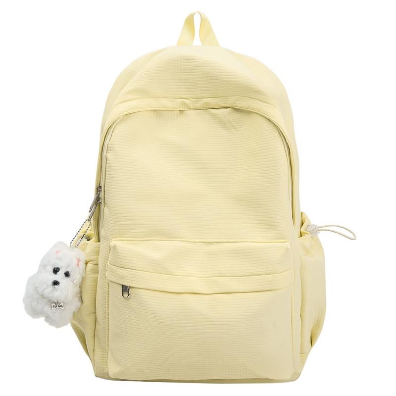 Solid Color Lightweight Nylon Junior Senior High School Schoolbag