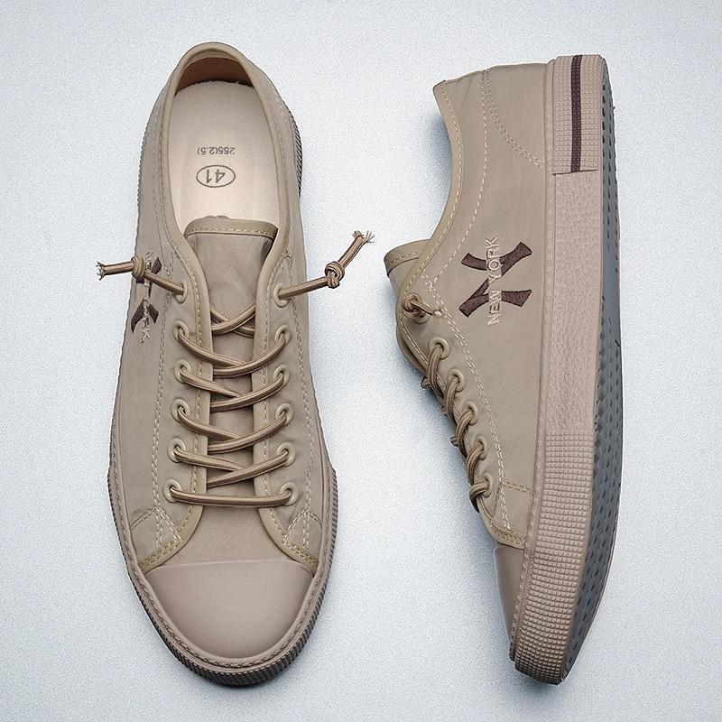 

N Y Logo Mens Canvas Casual Shoes Lightweight Sports Shoes Casual Mesh Breathable Vulcanized Shoes Classic Fashion Lace Up Shoes 40 хакі