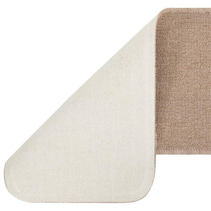 VidaXL Tapis escalier antidérapants 15 pcs 75x20cm Beige Rectangulaire