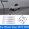 For Nissan Dayz      Chrome Side Door Handle Bowl Cover Trim Protection Cap Sticker Accessories Car Styling