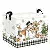 Large Capacity Christmas Storage Basket Cartoon Snowman Toys Organizer Box Laundry Hamper  Closet