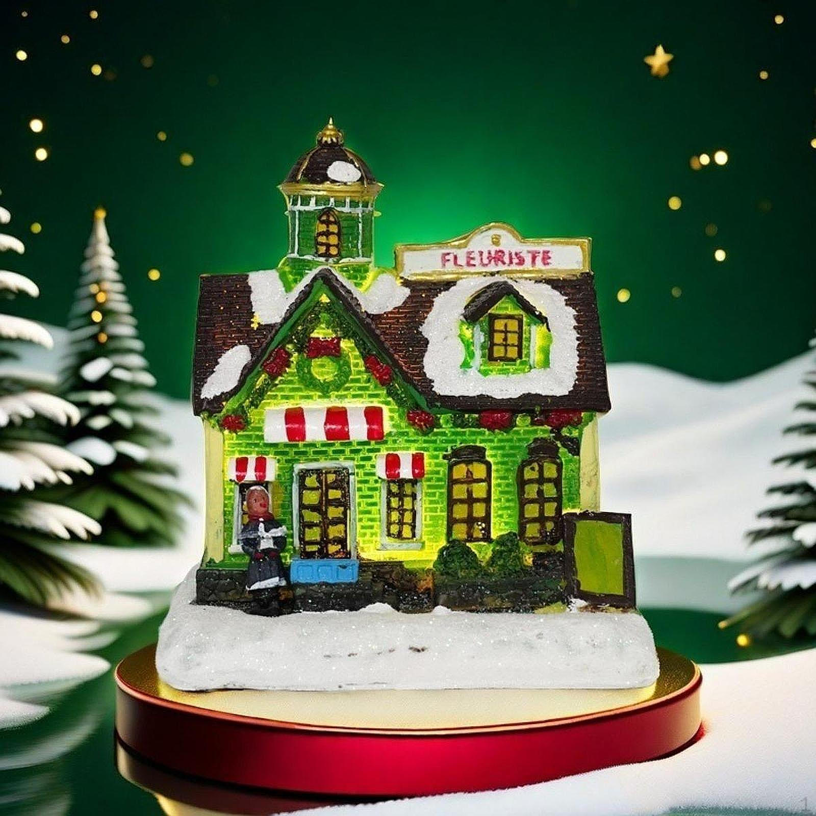 

Рождественский домик с подсветкой для зимнего декора Style B