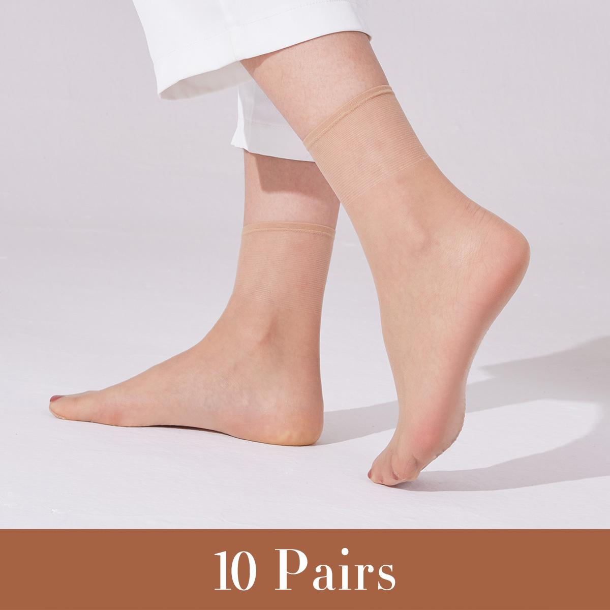 

10 пар однотонных ультратонких носков, мягкие и дышащие прозрачные невидимые носки, женские чулки и носочно-чулочные изделия 10pairs (20pcs)
