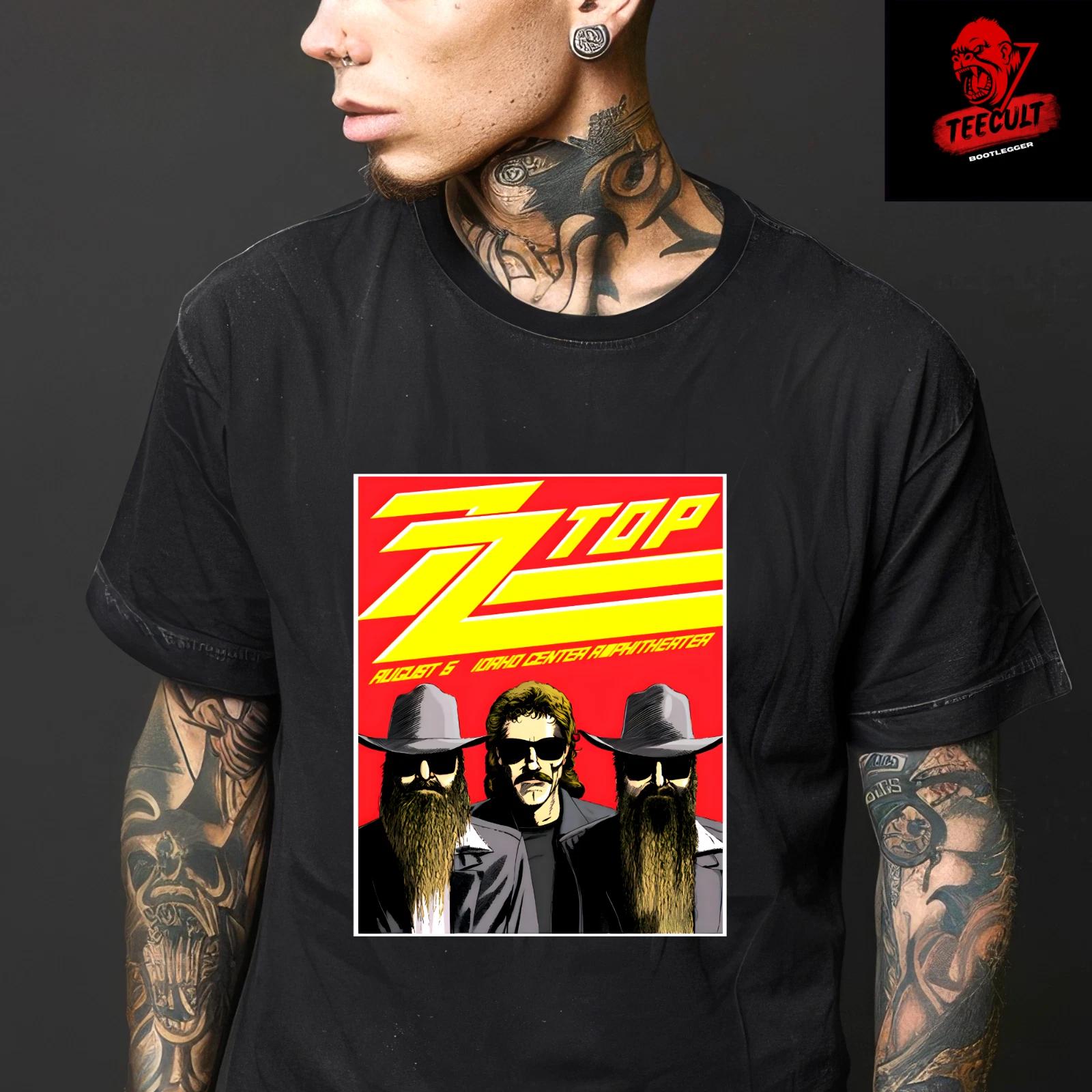 Men s and Women s T-shirts ZZ Top Classic Rock Band Music Tee Unisex Heavy Cotton XXXXL