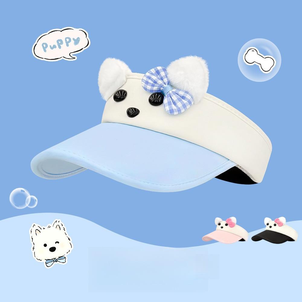 HelloKitty Sonnencreme leere Kopfbedeckung süße leere Kopfbedeckung Sonnenschutz Gesicht zeigen kleines Cartoon-Mädchen kt Katze Sonnenhut