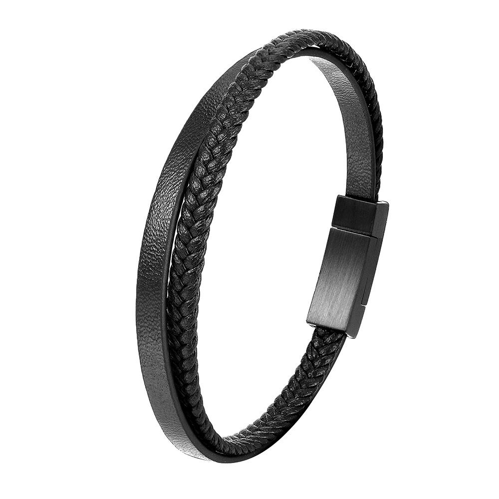 Genuine Leather Bracelet, Simple Leather Bracelet, Men's Cowhide Bracelet, Jewelry Magnet Bracelet 2026