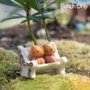 1 Pair Resin  Crafts Succulents Bonsai  Doll House Miniature Bench Stools Micro Landscapes Park Chair Figurines