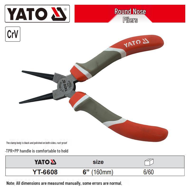 YATO Industrial Needle Nose & Diagonal Cutting Pliers Combo with Wire Strippers