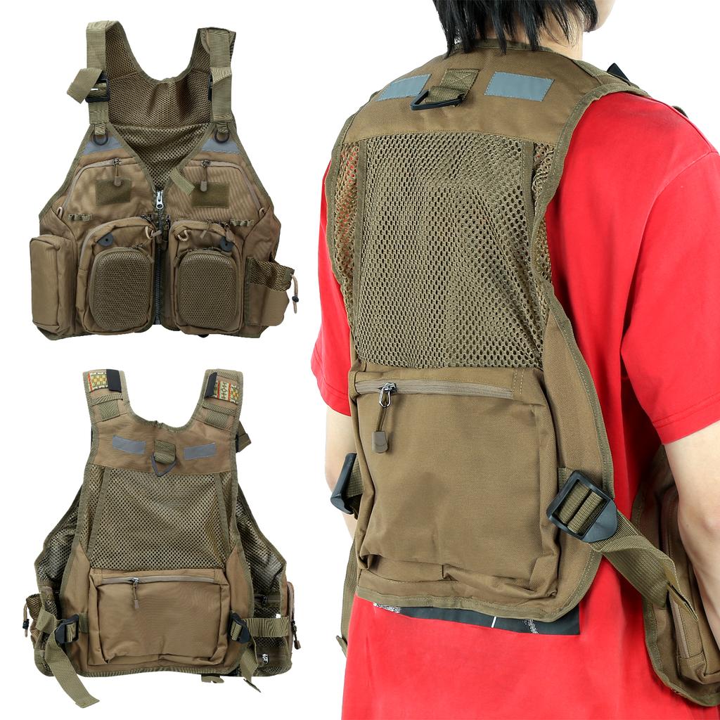 Outdoor Fishing Sports Vest Multi Pocket Professional Fishing Jackets Waistcoat for Men