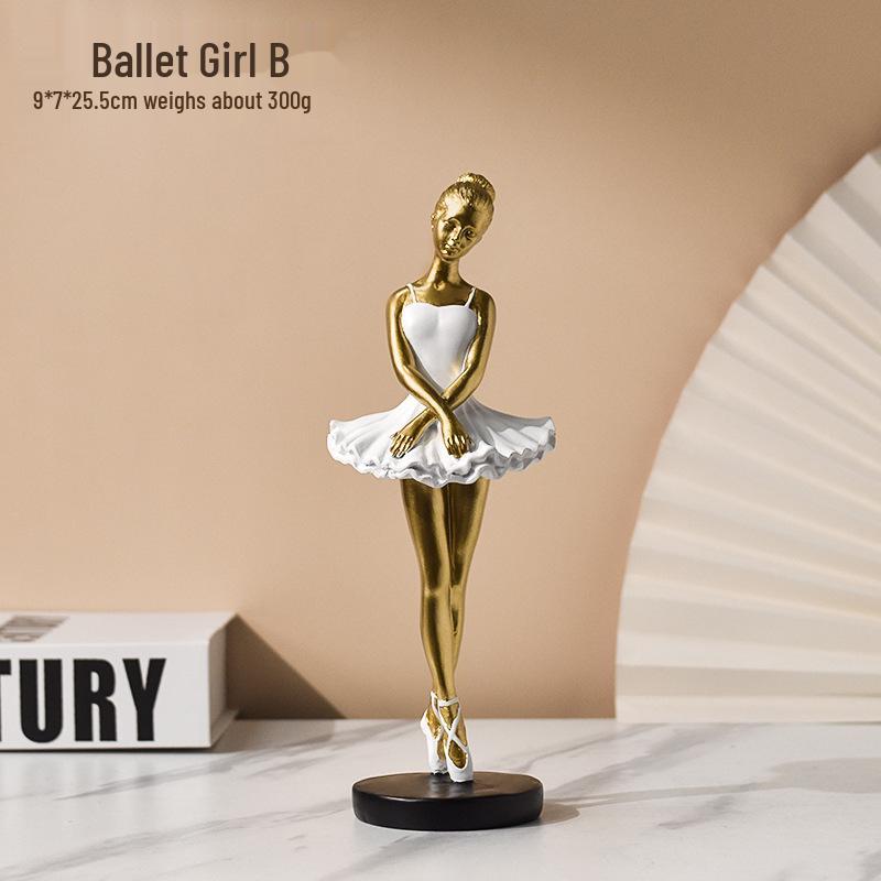 Ballet Dance Pose Resin Sculpture: Commemorative Figurine and Gift Decoration